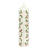 Holly Christmas Pillar Advent Candles | Christmas Countdown |