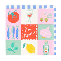 Bon Appetit Recycled Paper Napkins - 20 Pack | Summer Decor |