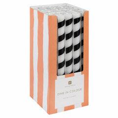 Black & White Stripe Dinner Candles - 25 Unit Display | Halloween Decor |