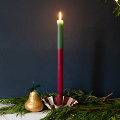 Green & Burgundy Straight Dinner Candles - 25 Unit Display | Everyday |