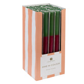 Green & Burgundy Straight Dinner Candles - 25 Unit Display | Everyday |
