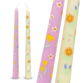 Floral Yellow & Pink Dinner Candles | Summer Gifts |