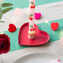 Enamel Heart Shaped Candle Holder | Home Decor |
