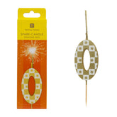 Gold Number Sparkler Duo Birthday Candle - 0 | Cake Candles |