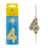 Gold Number Sparkler Duo Birthday Candle - 4 | Cake Candles |
