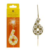Gold Number Sparkler Duo Birthday Candle - 6 | Cake Candles |