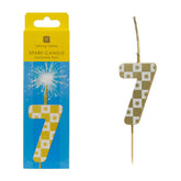 Gold Number Sparkler Duo Birthday Candle - 7 | Cake Candles |