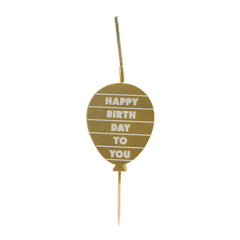 Gold Balloon Birthday Block Sparkler Candle | Cake Candles |