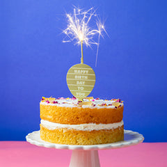 Gold Balloon Birthday Block Sparkler Candle | Cake Candles |