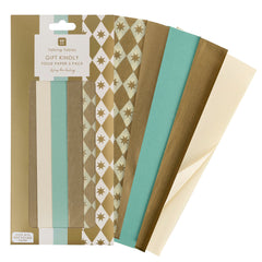 Gold Metallic Tissue Paper Pack - 5 Sheets | Christmas Decor |