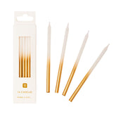 Gold Ombre Birthday Candles - 16 Pack | Cake Candles |