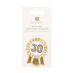 Gold Enamel Birthday Pin Badge - 30 | Birthday Gifts |