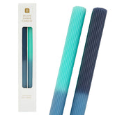 Marble 2 Tone Ombre Blue Dinner Candles - 2 Pack | Dinner Candles |