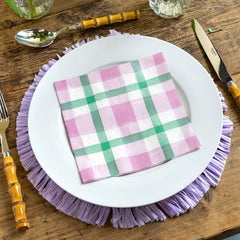 Lilac & Green Gingham Napkins - 20 Pack | Summer Napkins |