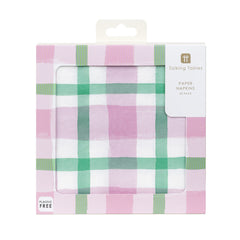 Lilac & Green Gingham Napkins - 20 Pack | Summer Napkins |