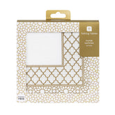 Gold & White Paper Napkins - 20 Pack | Party Napkins |