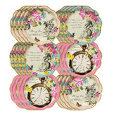 Alice in Wonderland Dainty Paper Plates - 24 Pack | Tea Party Decor |