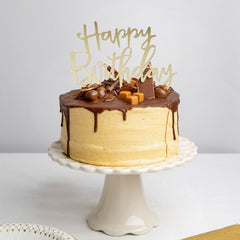 Gold Happy Birthday Cake Topper