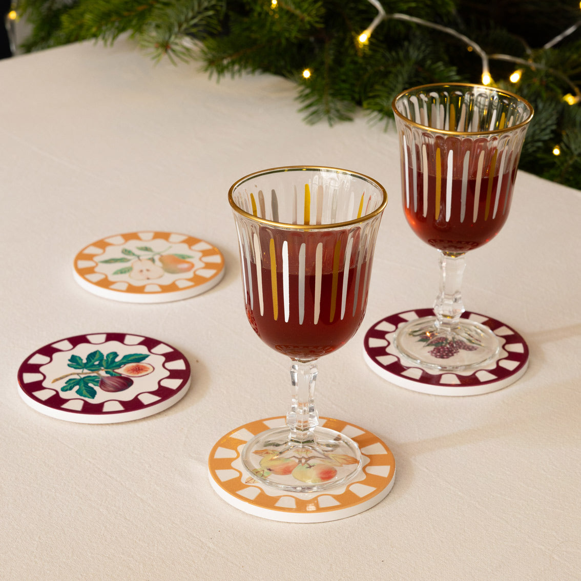Autumnal Fruit Coasters - 20 Pack Display | Autumn Decor |