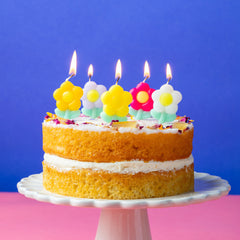 Daisy Multi Colored Birthday Candles - 5 Pack | Cake Candles |