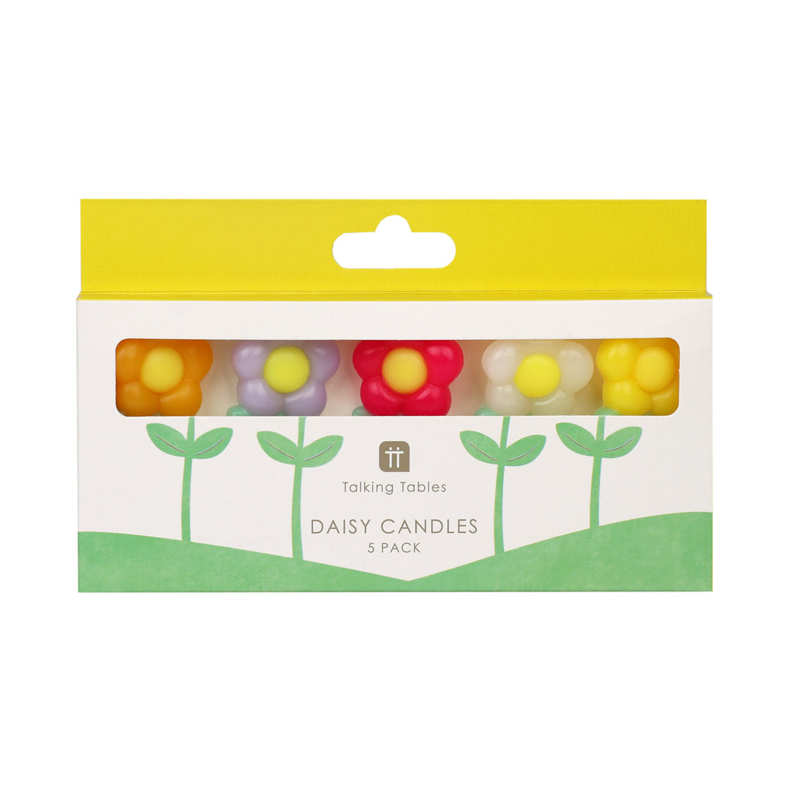 Daisy Multi Colored Birthday Candles - 5 Pack | Cake Candles |