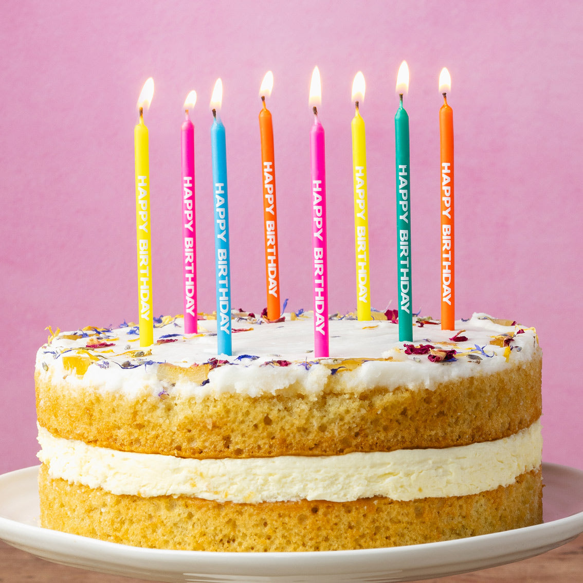 Multicolour Happy Birthday Candles - 24 Pack | Cake Candles |