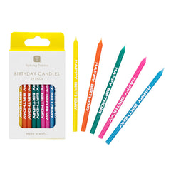 Multicolour Happy Birthday Candles - 24 Pack | Cake Candles |