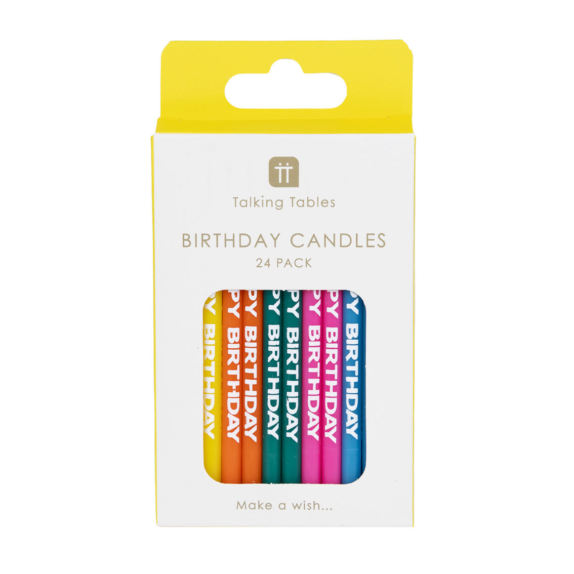 Multicolour Happy Birthday Candles - 24 Pack | Cake Candles |