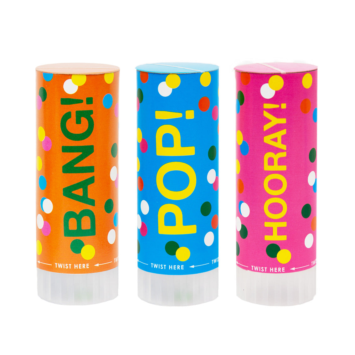 Birthday Brights Mini Confetti Cannons - 3 Pack