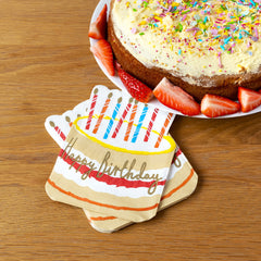 Birthday Cake Shaped Napkins - 20 Pack | Birthday Party |