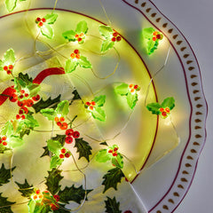 Holly String Lights - 3m | Christmas Decor |