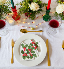 Holly Christmas Saucer Crackers - 10 Pack Display | Christmas Decor |