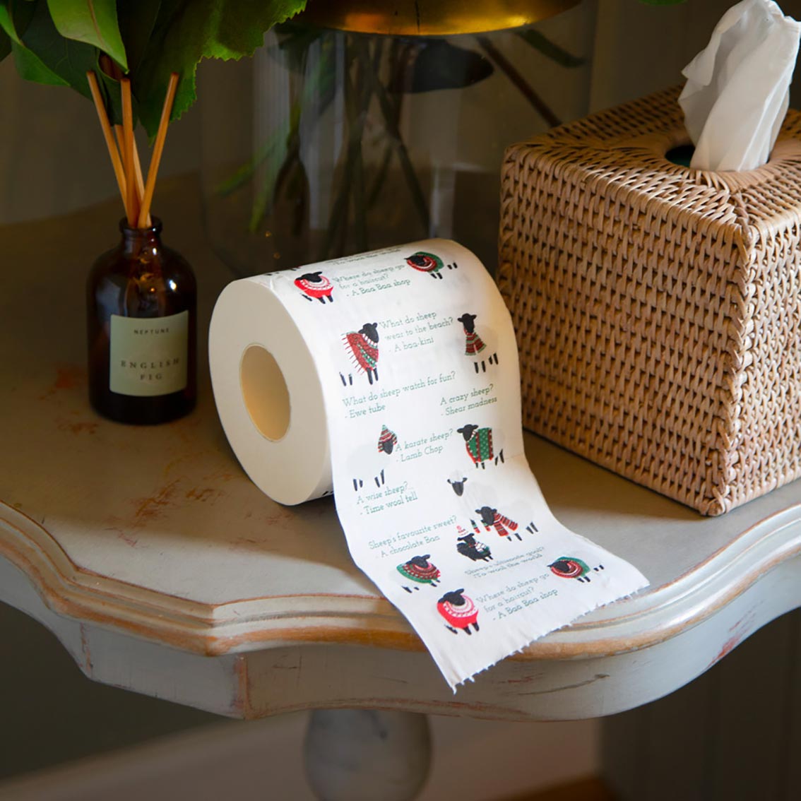 Botanical Sheep Toilet Roll | Christmas Novelty Gifts |