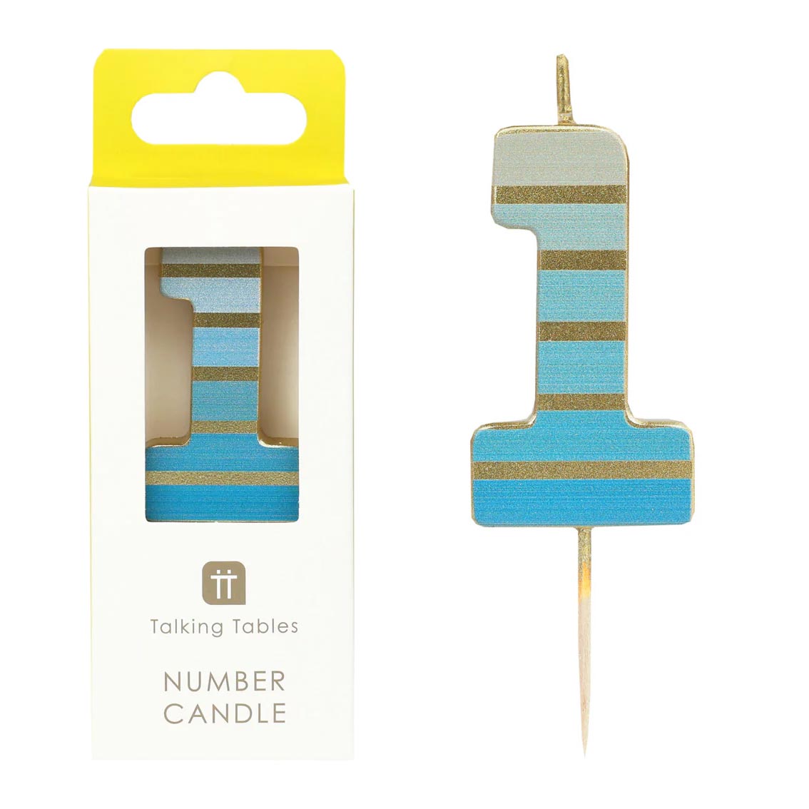 Number 1 Striped Birthday Candle