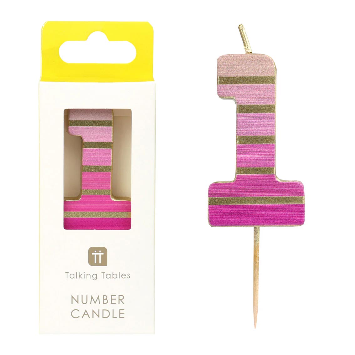 Number 1 Striped Birthday Candle