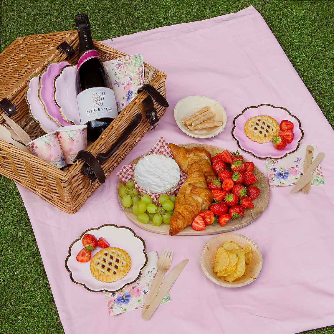 Floral Cup and Saucer Set - 12 Pack