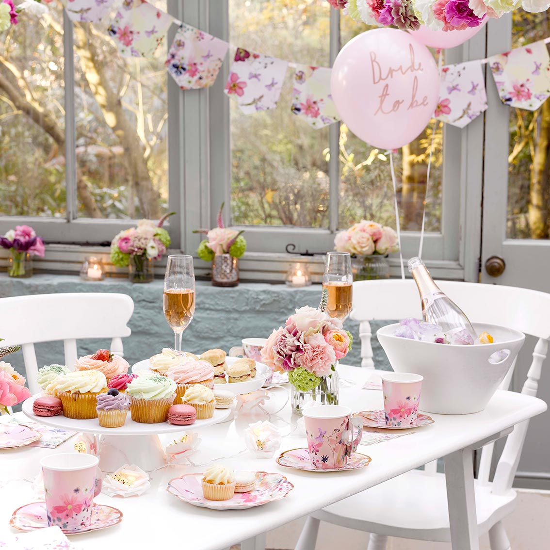 Floral Cup and Saucer Set - 12 Pack