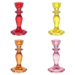 Mixed Colour Glass Candle Holder Starter Set | Outdoor Dining Decor |