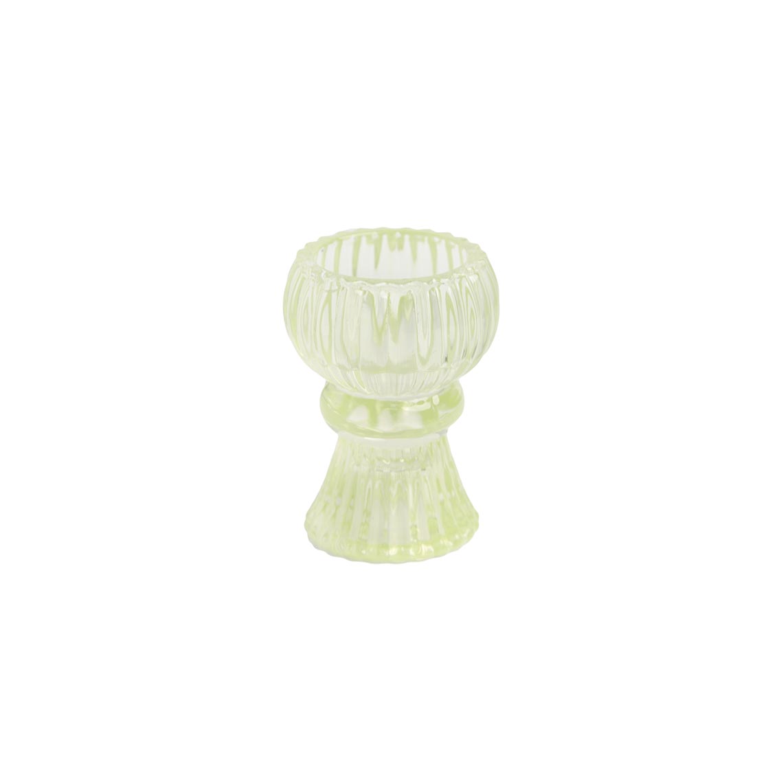 Green Glass Dinner Candle & Tealight Holder | Outdoor Dining Decor |
