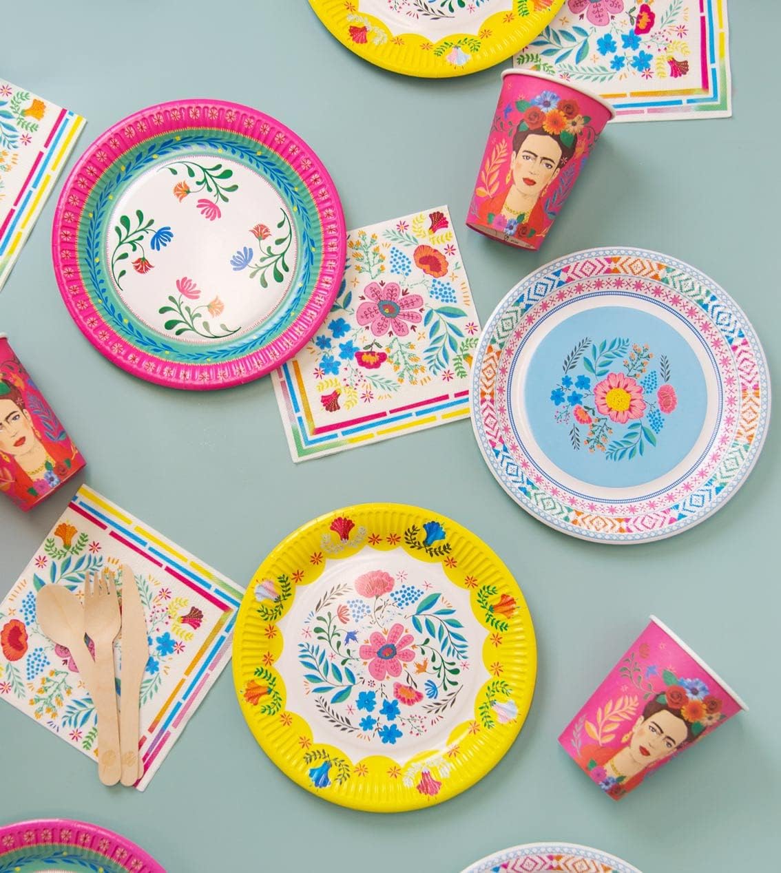 Floral Boho Paper Plates - 24 Pack | Summer Party Supplies |