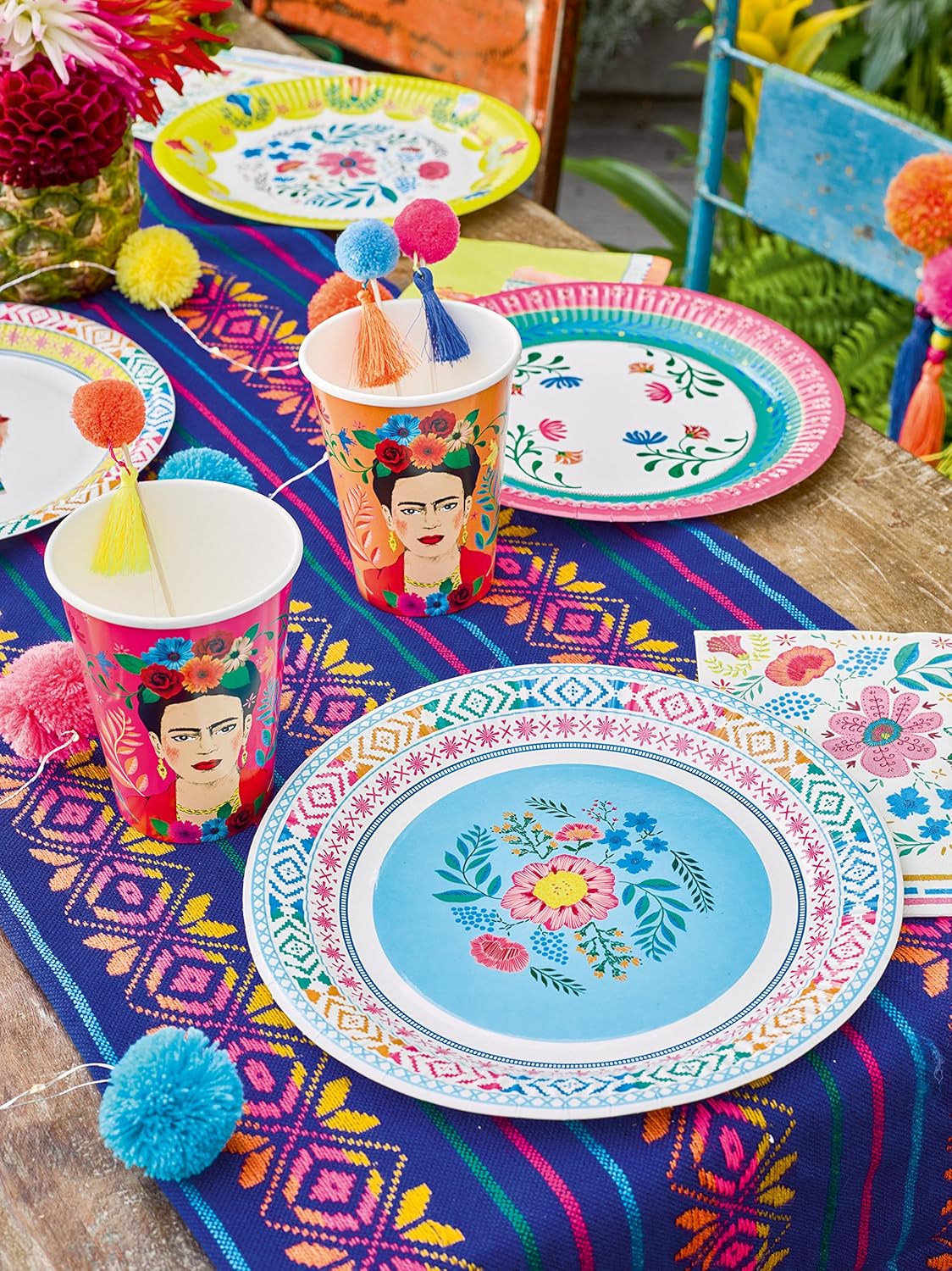 Floral Boho Paper Plates - 24 Pack | Summer Party Supplies |