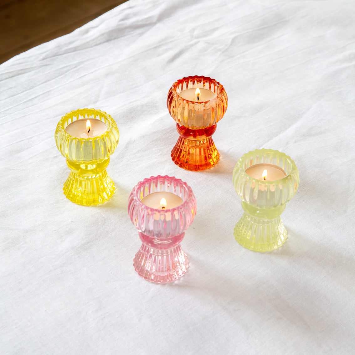 Mixed Colour Dinner Candle & Tealight Holder Starter Set | Summer Gifts |