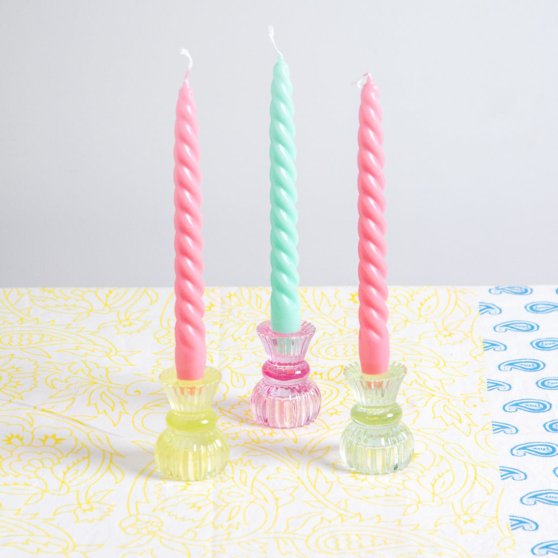 Mixed Colour Dinner Candle & Tealight Holder Starter Set | Summer Gifts |