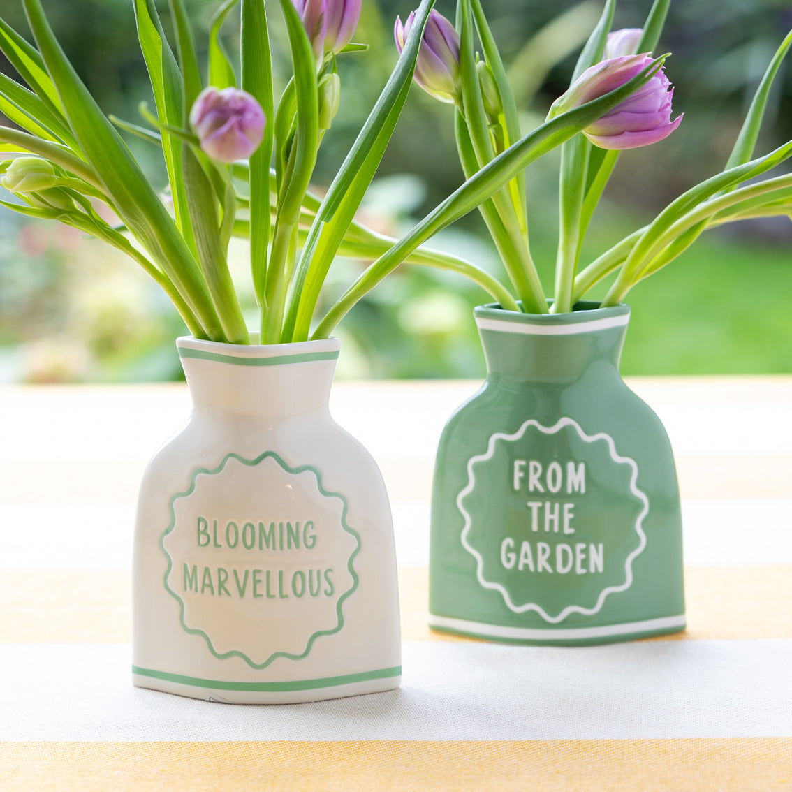 Green Ceramic Bud Vase - 10cm | Summer Decor |
