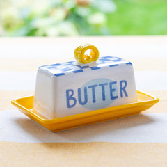 Blue Check Butter Dish | Kitchen Gifts |