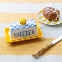 Blue Check Butter Dish | Kitchen Gifts |