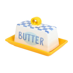 Blue Check Butter Dish | Kitchen Gifts |