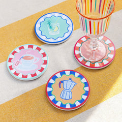 4 Drink Icons Coasters - Mixed Display - 20 Units | Summer Gifts |