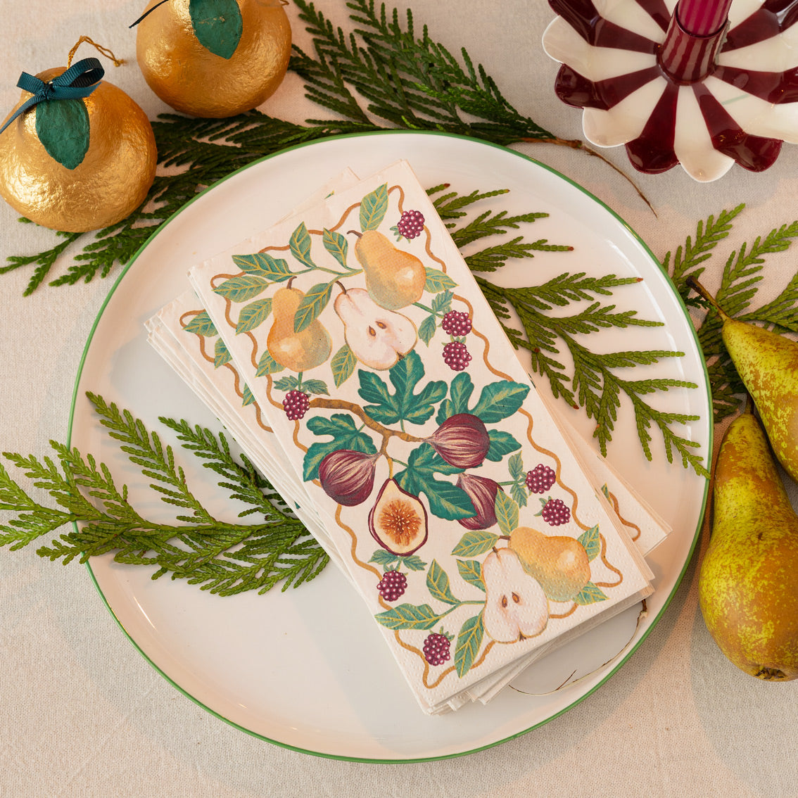 Handmade Gold Pear Christmas Tree Decorations - Display |