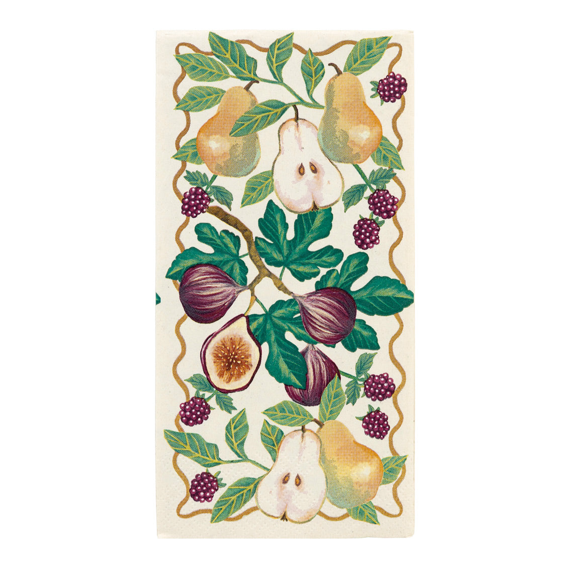 Autumnal Fruit Long Lunch Paper Napkins - 8 Pack Display | Autumn Decor |